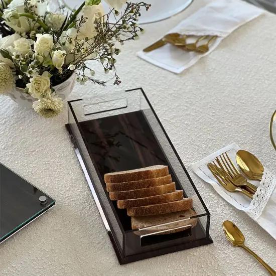 Lucite & Wood Look Challah Tray {1}