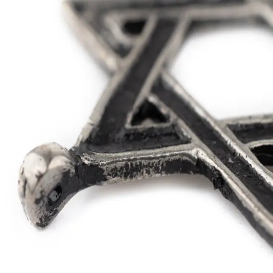 The Bead Chest Silver Star of David Pendant (48x62mm), Ethnic & Rustic Judaica Jewelry Supply {4}