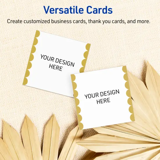 Avery Printable Square Cards, Gold Edge Dots, 2" x 2", Matte White Square Cards, Laser/Inkjet, 120ct, Great for Business Cards {6}