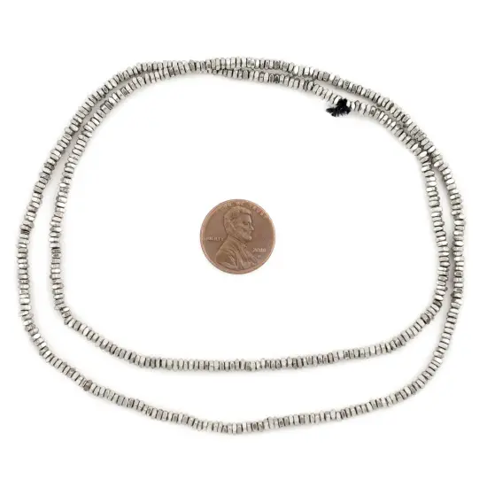The Bead Chest Silver Faceted Square Heishi Beads (2.5mm) {2}