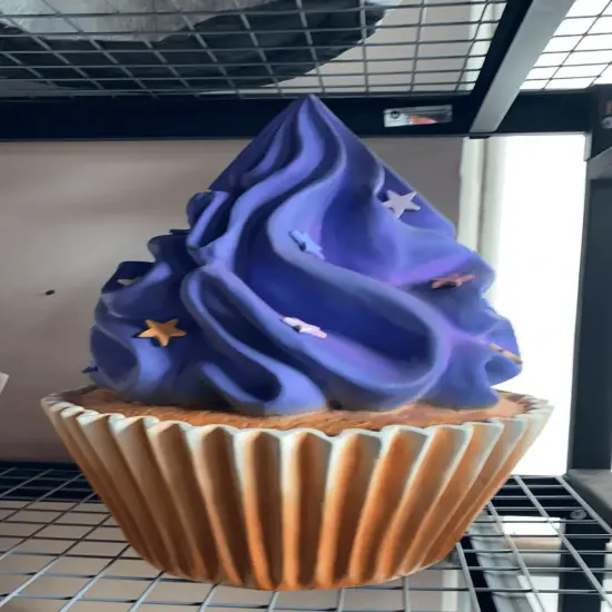 Purple Cupcake With Stars Over Sized Statue {3}