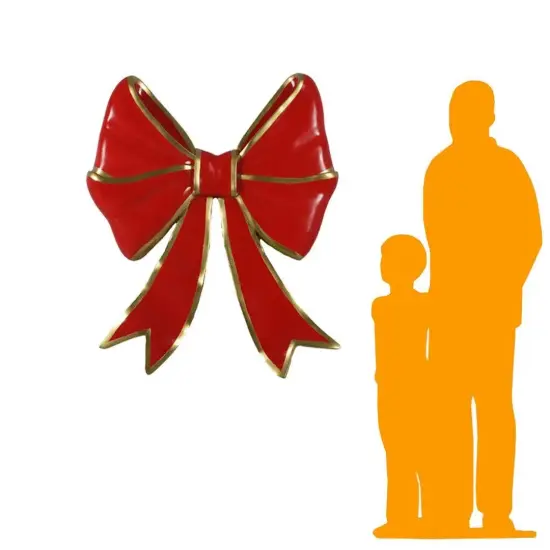 Hanging Red Ribbon Over Sized Statue {2}