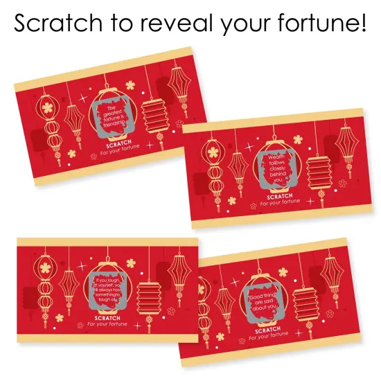 Big Dot of Happiness Lunar New Year - 2025 Year of the Snake Game Scratch Off Fortune Cards - 22 Count {4}