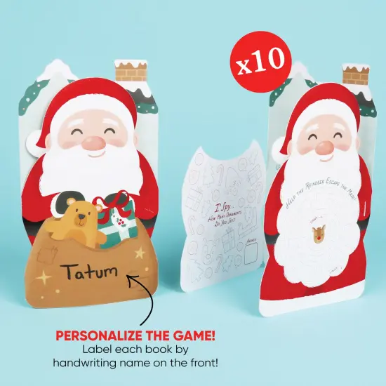 Big Dot of Happiness Jolly Santa Claus Activity Books, Christmas Games for Kids,&nbsp;Activity Coloring Book, Word Search,&nbsp;Santa Maze, 5-in-1 Christmas Game Bundle, Set of 10 {4}