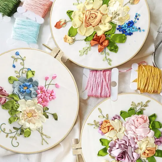 3 Pack Embroidery Starter Kit with Pattern, Stamped Cross Stitch Kits {4}