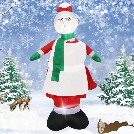 4 Feet Inflatable Christmas Granny Decoration with LED Lights Adorable Holiday Blow up Granny Ideal for Indoor Outdoor Use Perfect Christmas Decor for Lawn Garden Entryway Holiday Parties {1}