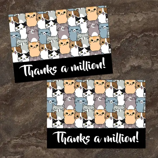 Great Papers! Thanks a Million Cats Thank You Note Card and White Envelope, 4.875" x 3.375", 24 count {5}