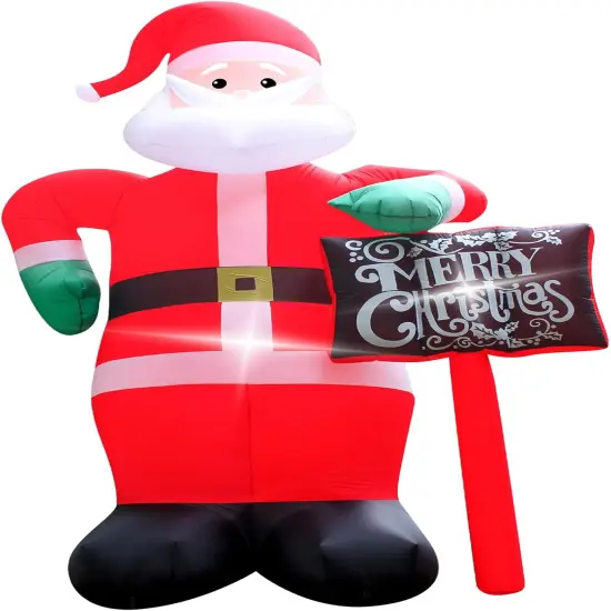Inflatable Santa Claus 12 Feet Christmas Decoration with Bright LED Lights Perfect for Outdoor Lawn Garden Entryway and Holiday Parties Easy to Install and Store Christmas Inflatable Santa Claus Toy {3}