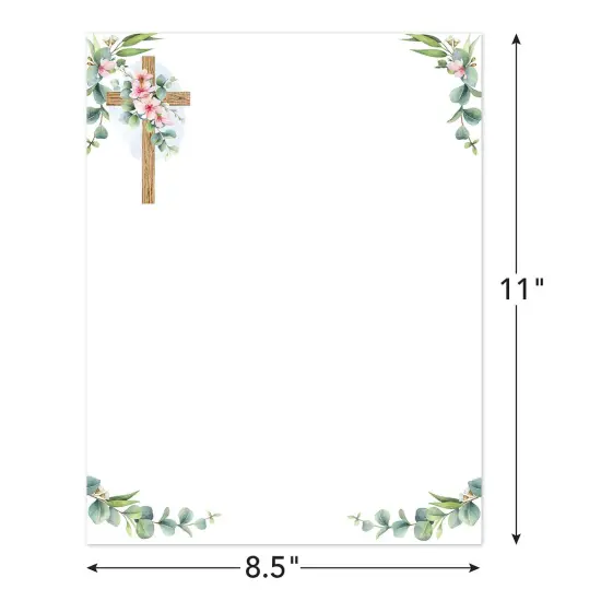 Great Papers! Floral Faith Elegance Letterhead, for Invitations, Announcements and Personal Messages, Printer Friendly 8.5&rdquo;x11&rdquo;, 50 Pack {2}