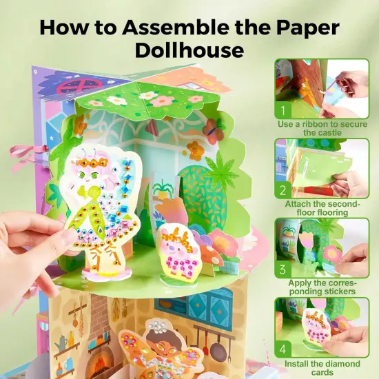 3D Diamond Art Kit for Girls - Fairy Gem Painting Crafts Kits for Ages 6-12, Gifts for 6, 7, 8, 9, 10, 11, 12 Year Old Girl's Birthday Toys, Craft Activities Age 6+ {4}