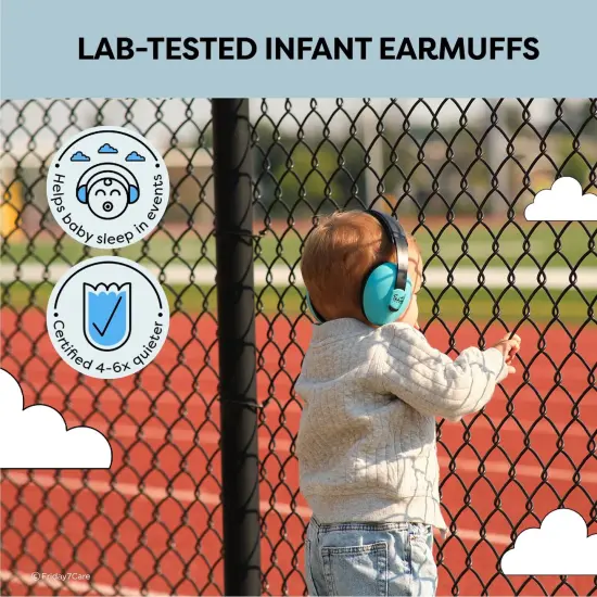 Friday 7Care Baby Headphones - Baby Ear Protection, Noise Cancelling Headphones with Adjustable Headband for Ages 0-24 Months, Blue Multicolor {5}