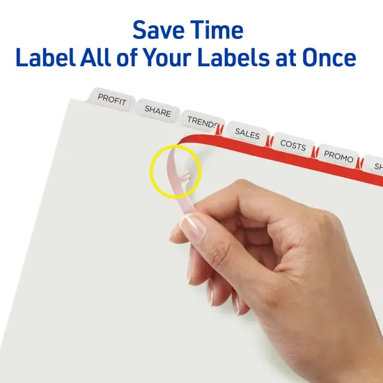 Avery 8 Tab Dividers for 3 Ring Binder, Easy Print & Apply Clear Label Strip, Index Maker Customizable White Tabs, 25 Sets (11447) {4}