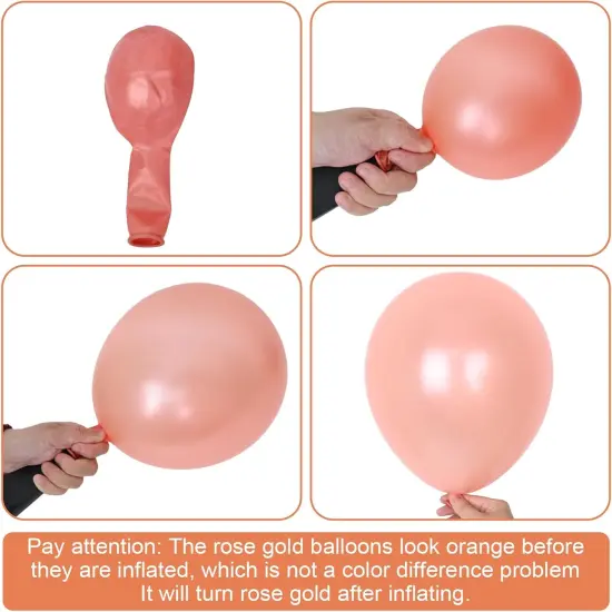 Dusty Pink Boho Blush Balloons, Metallic Rose Gold Retro Pink Ivory White Balloons, Nude Cream White Balloon and Confetti Balloons for Bridal Baby Shower Girls Birthday Wedding Decor Supply {3}