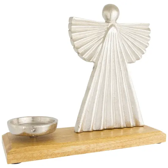 Northlight Heavenly Angel Metal Christmas Votive Candle Holder - 10" - Silver {5}
