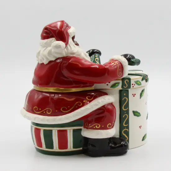 Ceramic African American Santa With Gift Cookie Jar, Home D&eacute;cor, Gift for Her, Gift for Mom, Kitchen D&eacute;cor, Christmas D&eacute;cor {3}