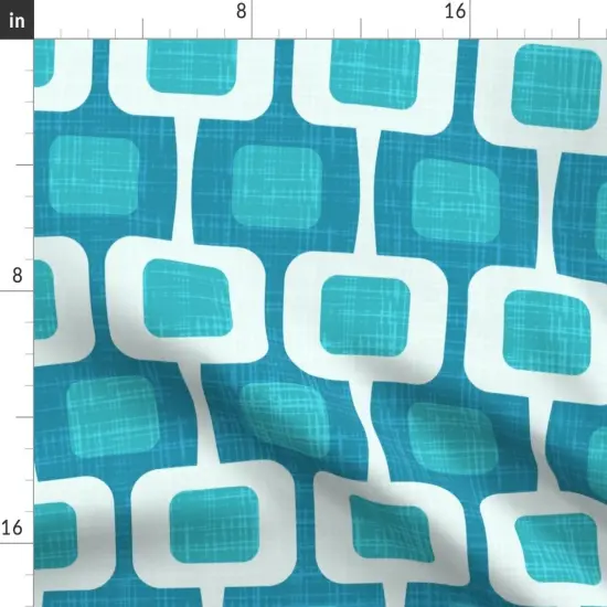 Various Fabrics by the Yard or Fat Quarter Turquoise Mod Mid Century Modern Retro 1960S Atomic Era 1950S Vintage Custom Printed Fabric by Spoonflower {2}
