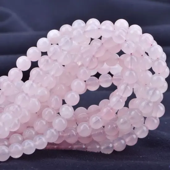 100Pcs Natural Crystal Beads Stone Gemstone Round Loose Energy Healing Beads with Free Crystal Stretch Cord for Jewelry Making (Rose Quartz, 6MM) {6}
