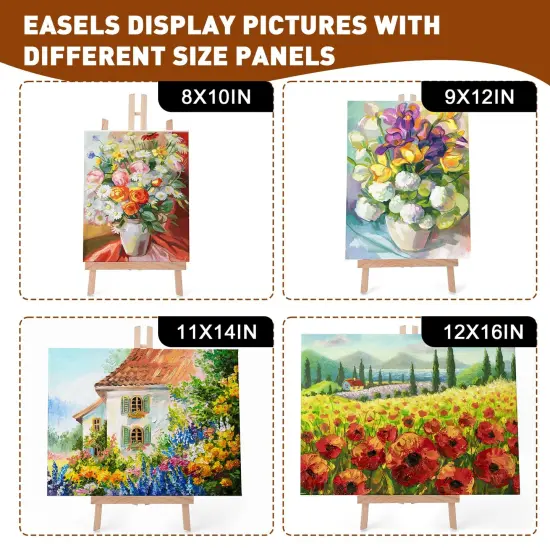 3 Pack 15 Inch Wood Easels, Easel Stand for Painting Canvases, Art, and Crafts, Tripod, Painting Party Easel, Kids Student Tabletop Easels for Painting, Portable Canvas Photo Picture Sign Holder {3}