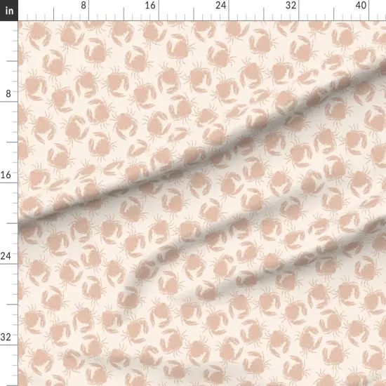 Various Fabrics by the Yard or Fat Quarter Neutral Crab Beige Blush Pink Coastal Nautical Calm Serene Minimal Simple Beach Ocean Seaside Custom Printed Fabric by Spoonflower {1}
