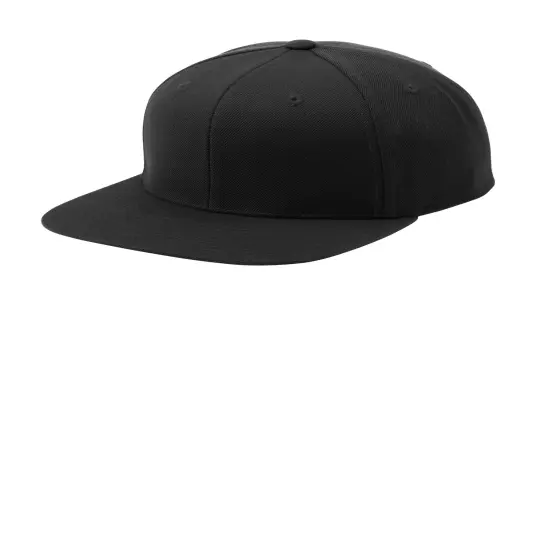 Sport-Tek&reg; YP Classics Flat Bill Snapback Cap Black {1}