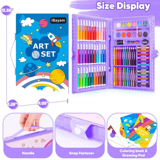 Aesthetic Cute Preppy Stuff School Supplies, 149-Pack Drawing Kit Coloring Painting Art Set Gifts Box for Girls Boys Teens, Arts and Crafts for Kids Girls Boys, with Drawing Pad, Coloring Book {3}