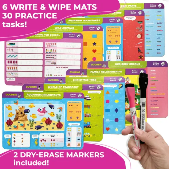 QUOKKA Busy Book Practice Handwriting for Kids - Learn to Count for Toddlers 3-5 | 30 Tasks | Pre K ABC Letter Tracing | Homeschool Preschool Learning Activities {2}