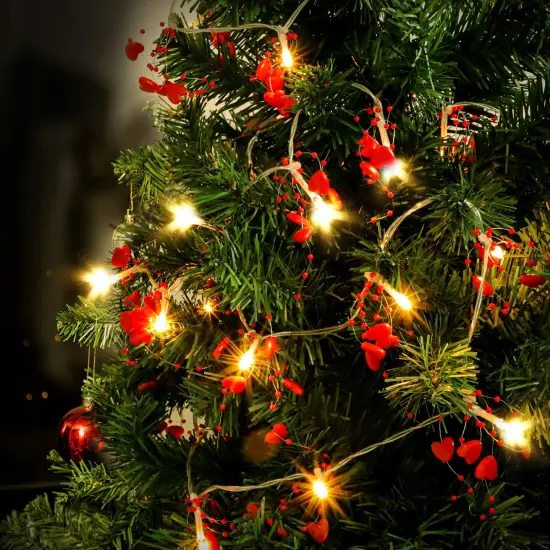 Valentines Day Decor 10FT 30 LED Valentines Day Garland with Lights Red Heart Lights String Battery Operated, Valentines Day Lights for Mantle Tree, Romantic Valentines Day Decoration for Home Bedroom {2}