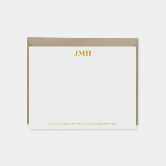Monogram Note Cards, Classic Colorful {5}