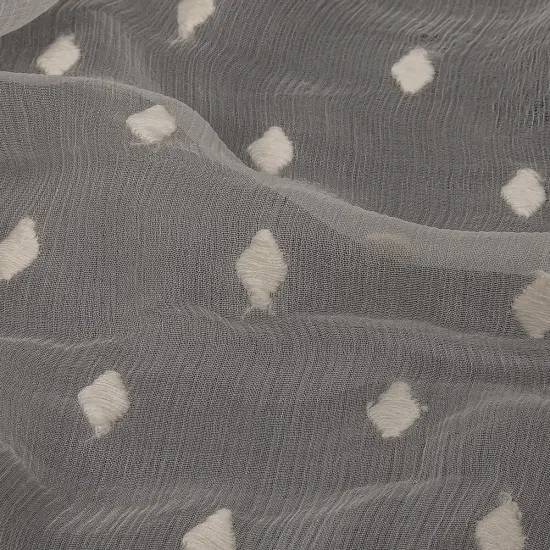 1 Yard Pristine Embroidered Diamonds Crinkled Silk Chiffon Fabric, 50 Inches Wide {2}