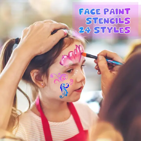 24 Pcs Halloween Face Paint Stencils Set Reusable Face Painting(Art,Painting) {5}