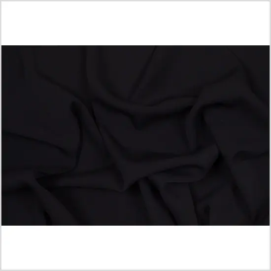 1 Yard Black Stretch Silk Georgette Heavy Fabric for Designer Clothing 42 inch Width {3}