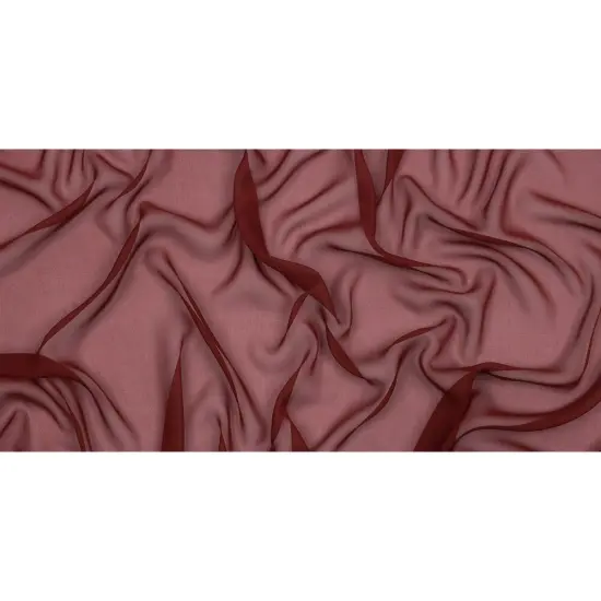 1 Yard Mahogany Silk Chiffon Sheer Solid Lightweight Luxury Apparel Sewing Fabric 54 Inch Width {3}