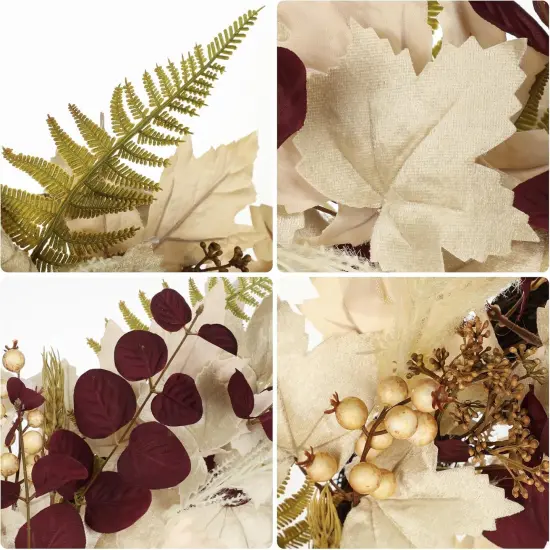 Artificial Fall Maple Leaf Wreath with Burgundy Eucalyptus (24"-26") {3}