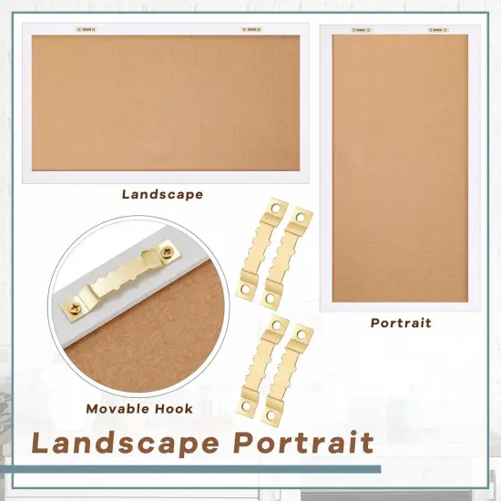 2 Pcs Framed Floral Print Long Decorative Cork Board for Office(Floral) {5}