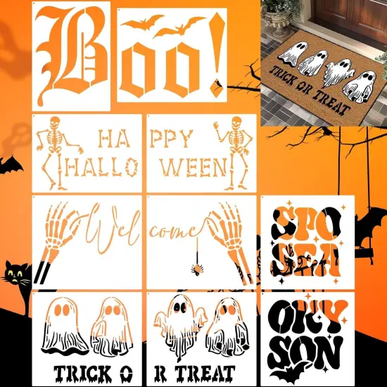 Large Reusable Halloween Stencil Welcome Templates(Halloween) {6}