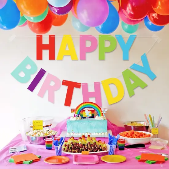 Happy Birthday Banner 9ft Colorful - Pre-Strung No DIY Backdrop Sign for Parties, Adults, Kids, Boys & Girls - Reusable Birthday Decorations & Party Supplies {2}