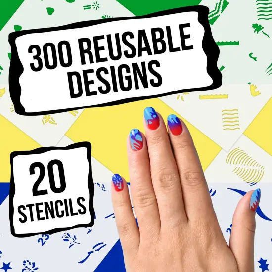 Airbrush Nail Stencils - Nail Art Stencils Series #12: 360 Unique Designs from 20 Individual Templates {4}