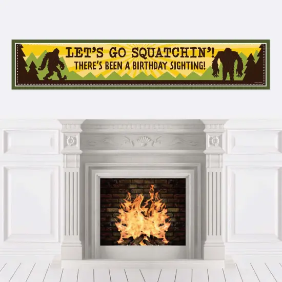 Big Dot of Happiness Sasquatch Crossing - Bigfoot Happy Birthday Decorations Party Banner {1}