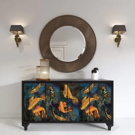 A1 Decoupage Fiber - Koi Pond - 1 sheet, A1 size {4}