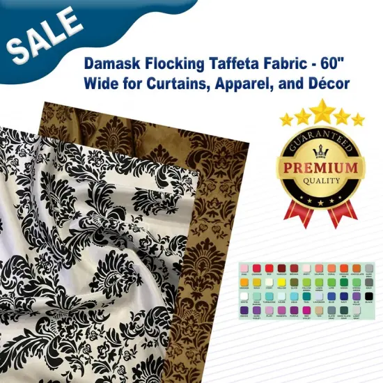 60" Wide Damask Flocking Taffeta Fabricfor Curtains Apparel and Decor Hunter Green Damask {2}