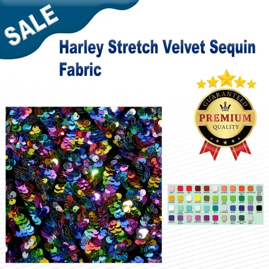 Harley Stretch Velvet Sequin Fabric Single {2}