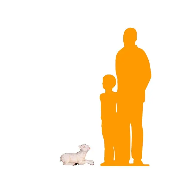 Baby Goat Laying Life Size Statue {2}