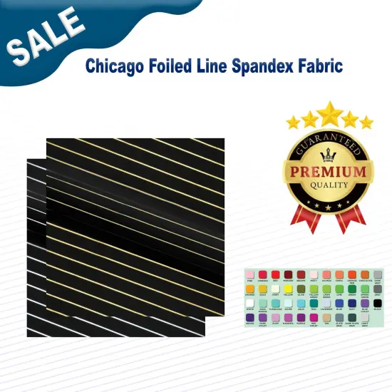 Chicago Foiled Line Spandex Fabric {2}