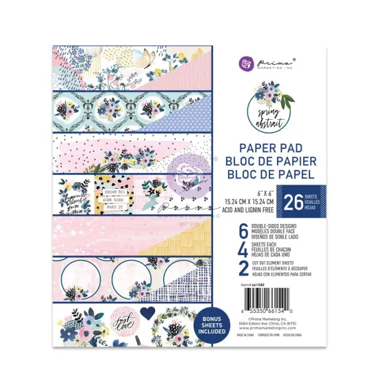 Spring Abstract Collection 6x6 Pad - 26 sheets - 6 double sided designs x 4 sheets each + 2 cut-out sheets paper pad  {1}