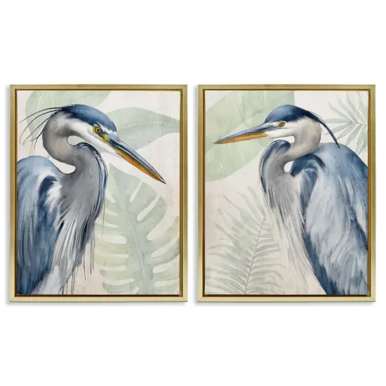 Stupell Industries Heron Palms Tropical Plants 2pc Floating Frame Set By Kim Allen {1}