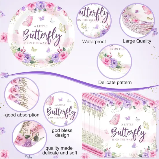 452 Pcs Butterfly Baby Shower Party Supplies {2}