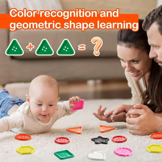 150 Pieces Big Bright Buttons for Kids 8 Vivid Colors and 8 Large Shapes for Crochet Knitting {4}