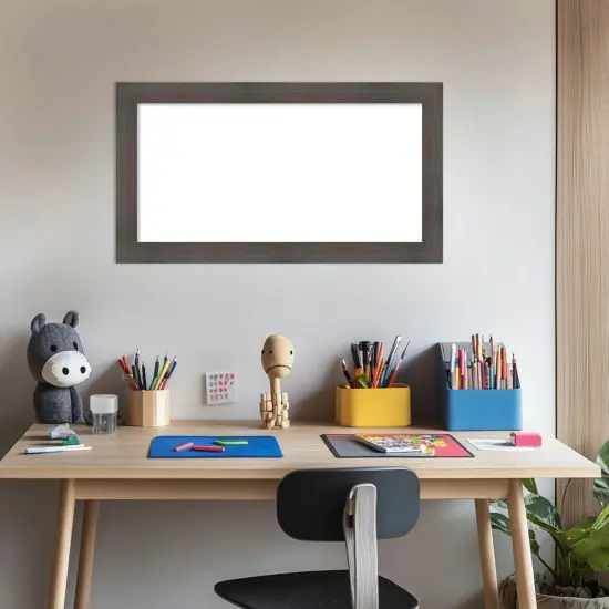 Hardwood Narrow Framed Dry Erase Magnetic Board Chocolate {5}