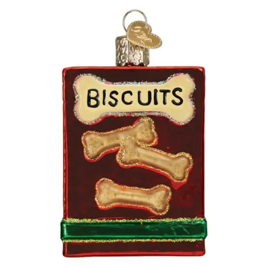 Old World Christmas 3.25 In Doggy Treats Tree Ornament , Ornament Box Of Biscuits Puppy Red {2}