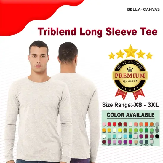 BELLA + CANVAS&reg; Triblend Long Sleeve Crewneck Tee Red triblend {2}